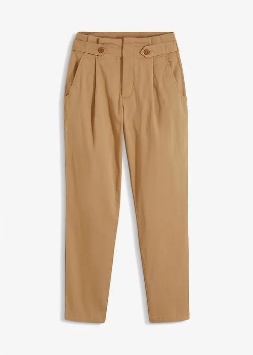 B.P.C karmelowe spodnie wysoki stan paperbag ^36