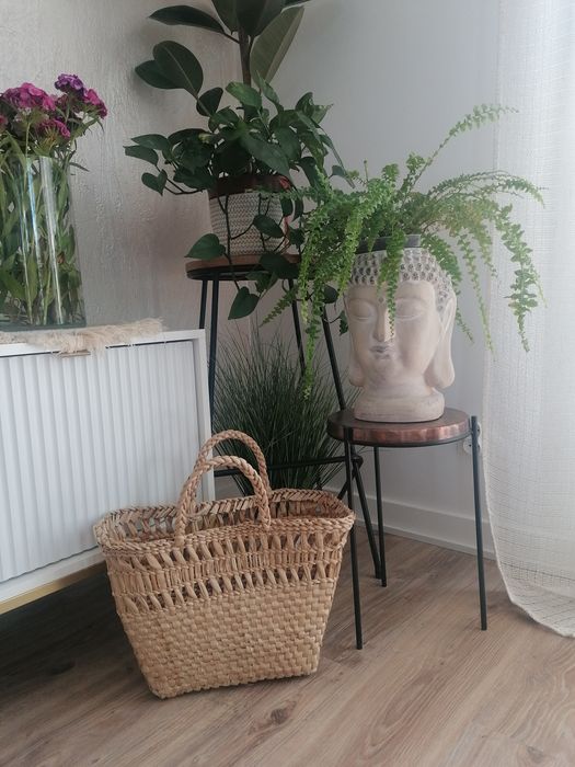 Koszyk torebka rattan pleciona naturalna do ręki Nowa shopper bag