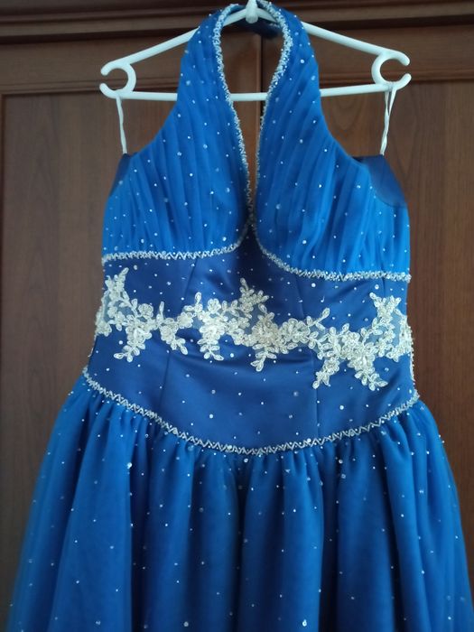 Sukienka S/36  38  Extra księżniczka chabrowa  bal  wesele studniówka