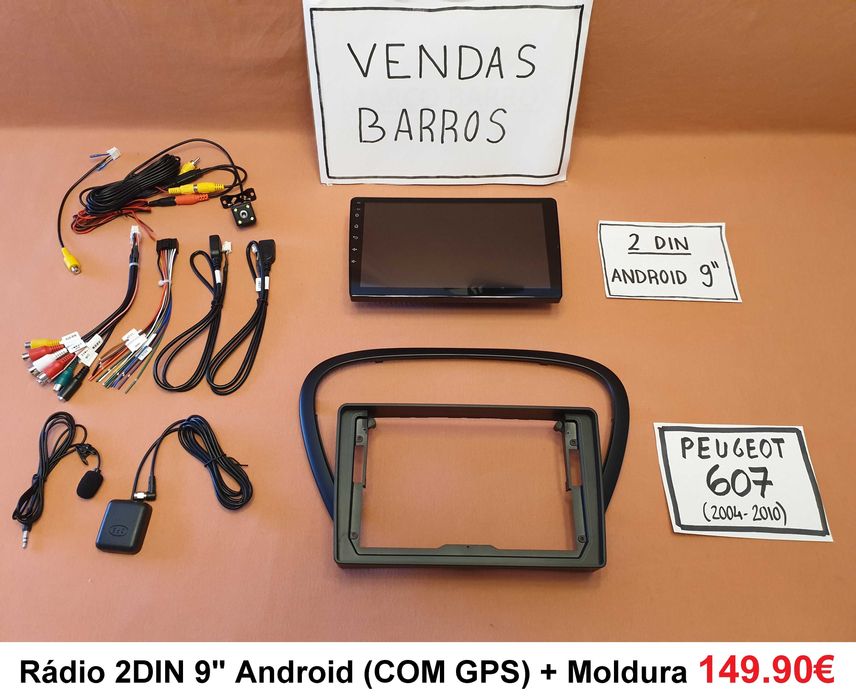 (NOVO) Rádio 2DIN 9" • Peugeot 406 / 607 • Android GPS [4+64GB]