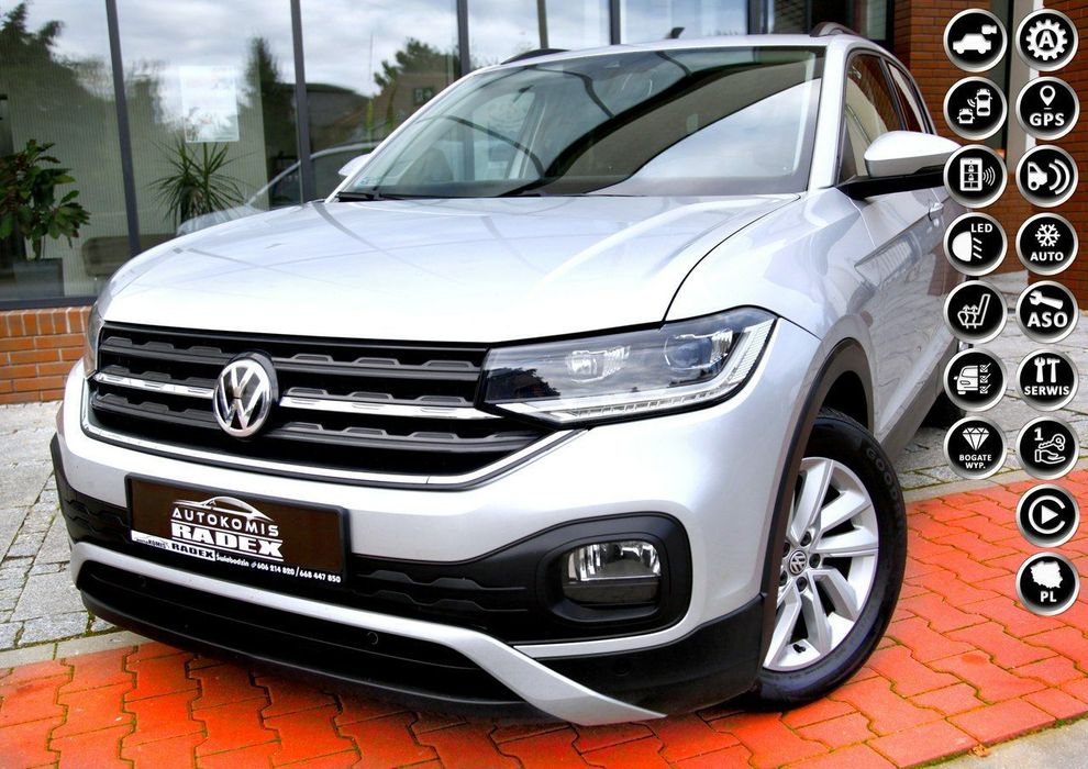 Volkswagen T-Cross Salon PL|Bezwyp|Vat23%|1 Ręka| Navi|DSG|Kamera| 2xPDC|Serwis|GWARANCJA