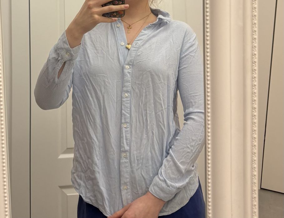 koszula niebieskie paski h&m 34