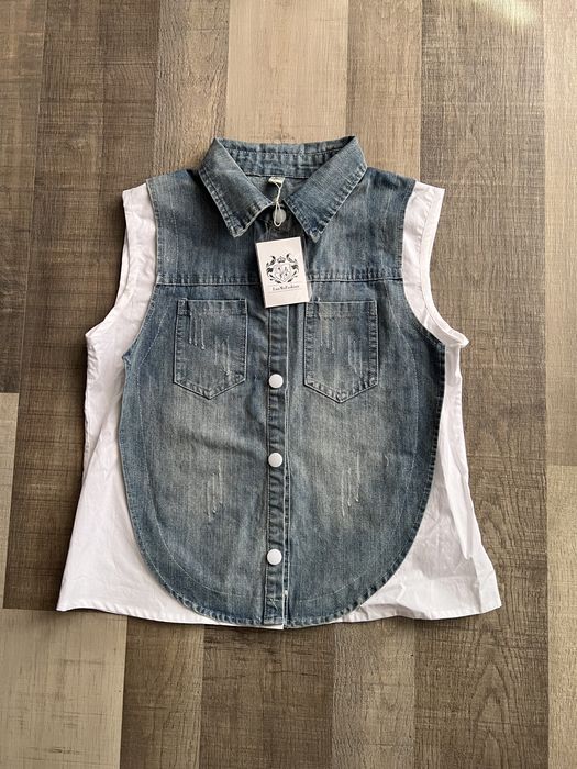 Комбінована Джинсова Рубашка  розмір -S Нова