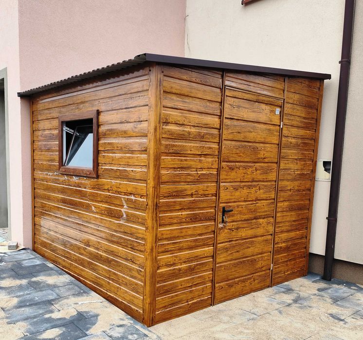 Solidny Domek Ogrodowy Drewnopodobny + Grafit
