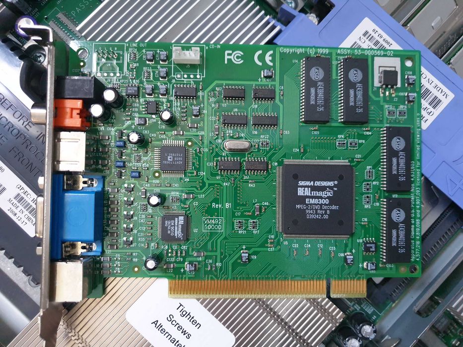 SIGMA DESIGNS REALmagic EM8300 53-000569-02 MPEG-2/DVD decoder pci karta