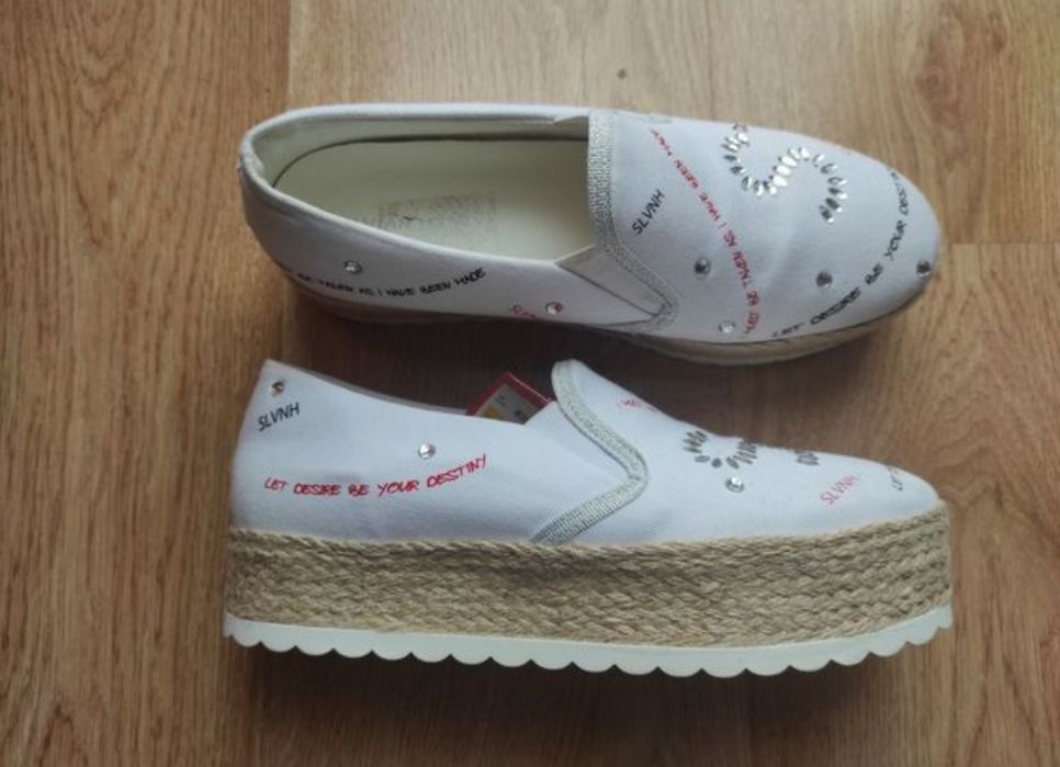 Buty espadryle damskie białe 39 Silvian Heach nowe z metką włoskie