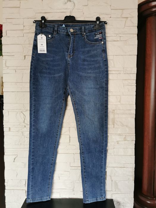 Spodnie damskie jeansy z wysokim stanem