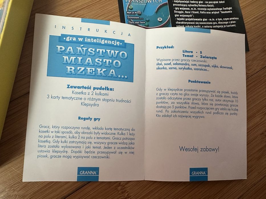 Państwo miasto rzeka gra dla dzieci