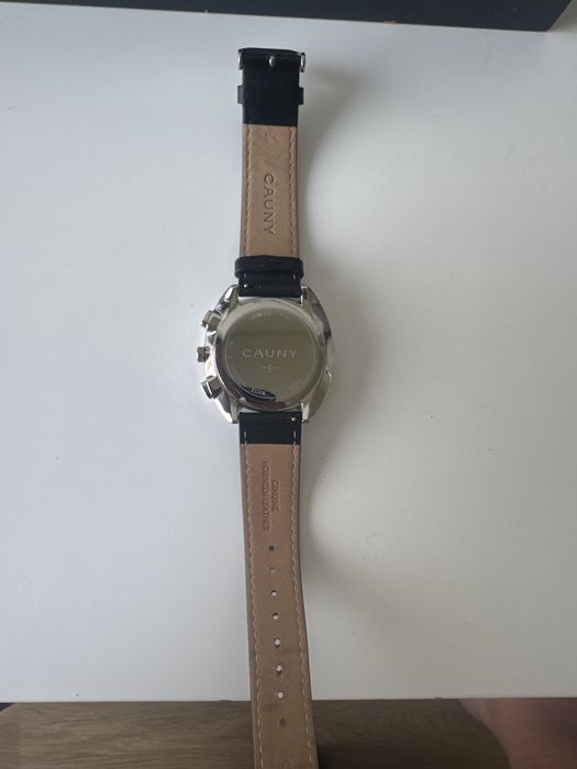 Relogio cauny chrono white leather