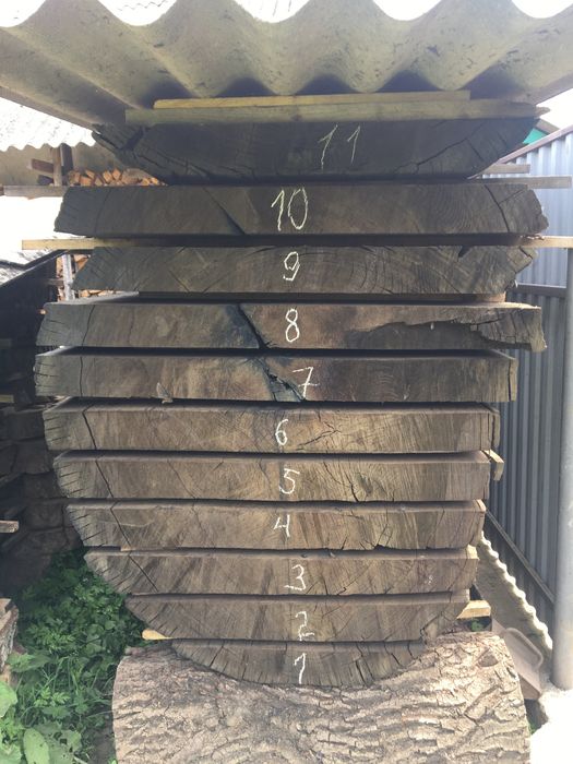 Морений дуб дошка, слеби ширина до 100см