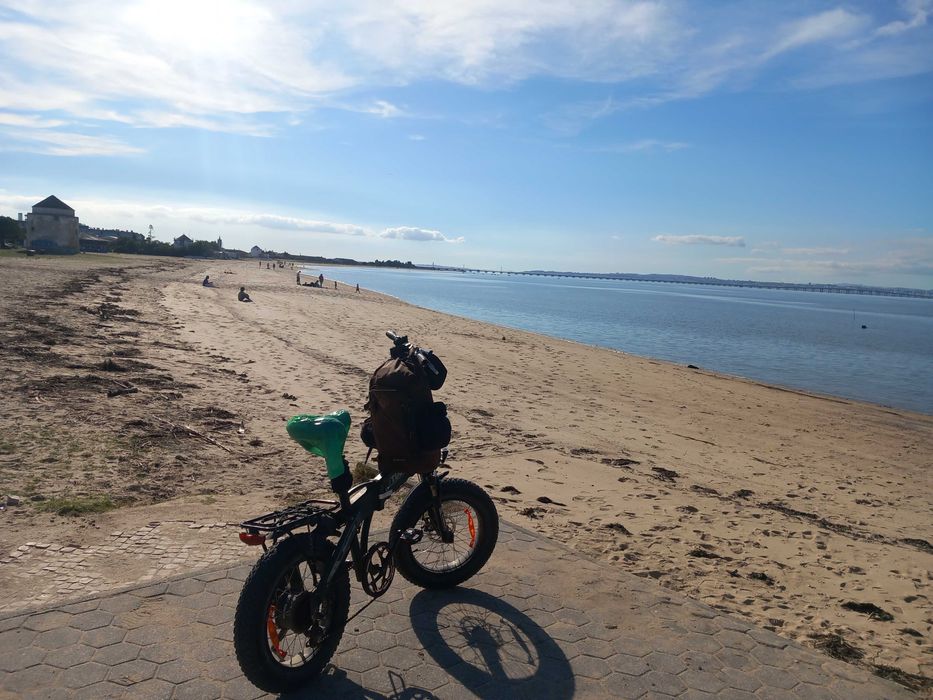 2 bicicletas eletricas e reboque