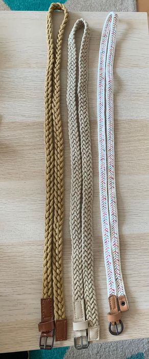 Zestaw trzech nowych plecionych pasków