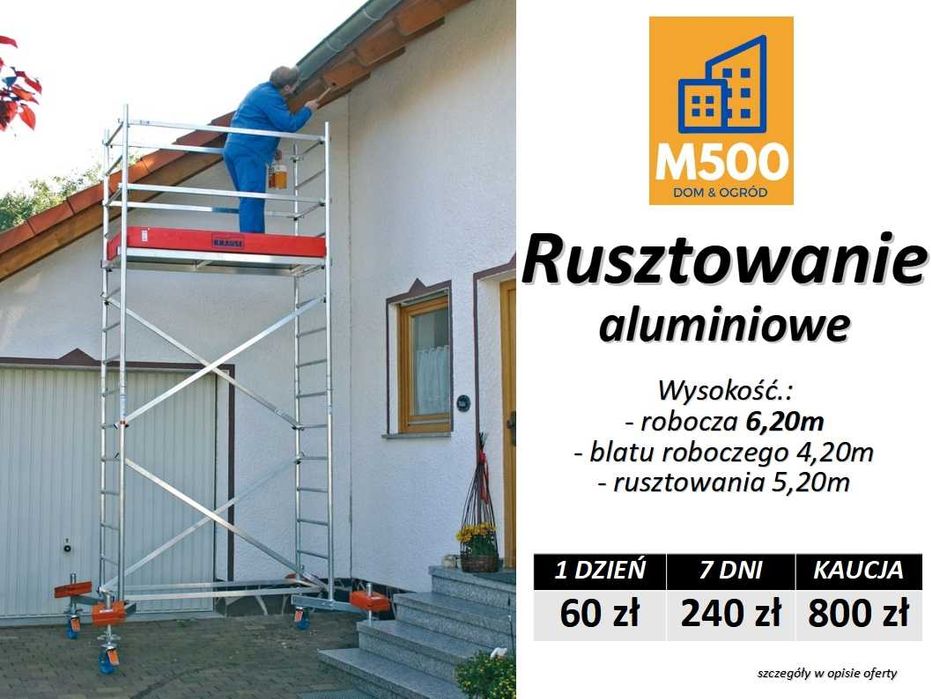 Wynajem RUSZTOWAŃ i DRABIN aluminiowych wypożyczalnia sprzętu