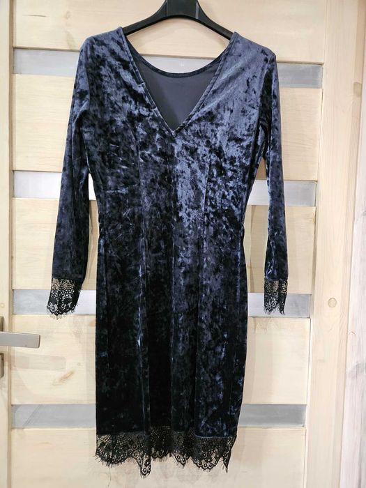 sukienka welur koronka S 36
