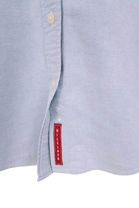 C31 bawełniana koszula damska Tommy Hilfiger błękit taliowana logo M 38 L 40