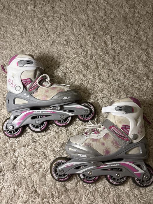 Ролики, біло-рожеві