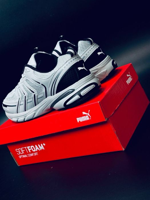 Кросовки пума на летний сезон / прошитые кожей / дышащая сетка / puma мужские кроссовки на каждый день / пума удобные красовки