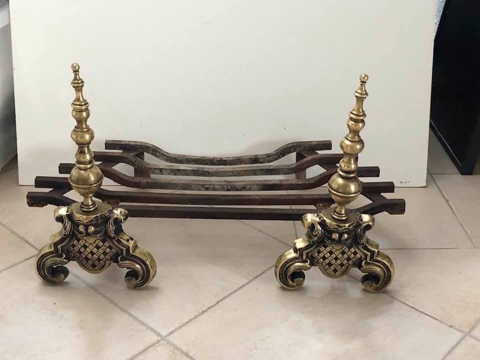 Grelha para lareira bronze
