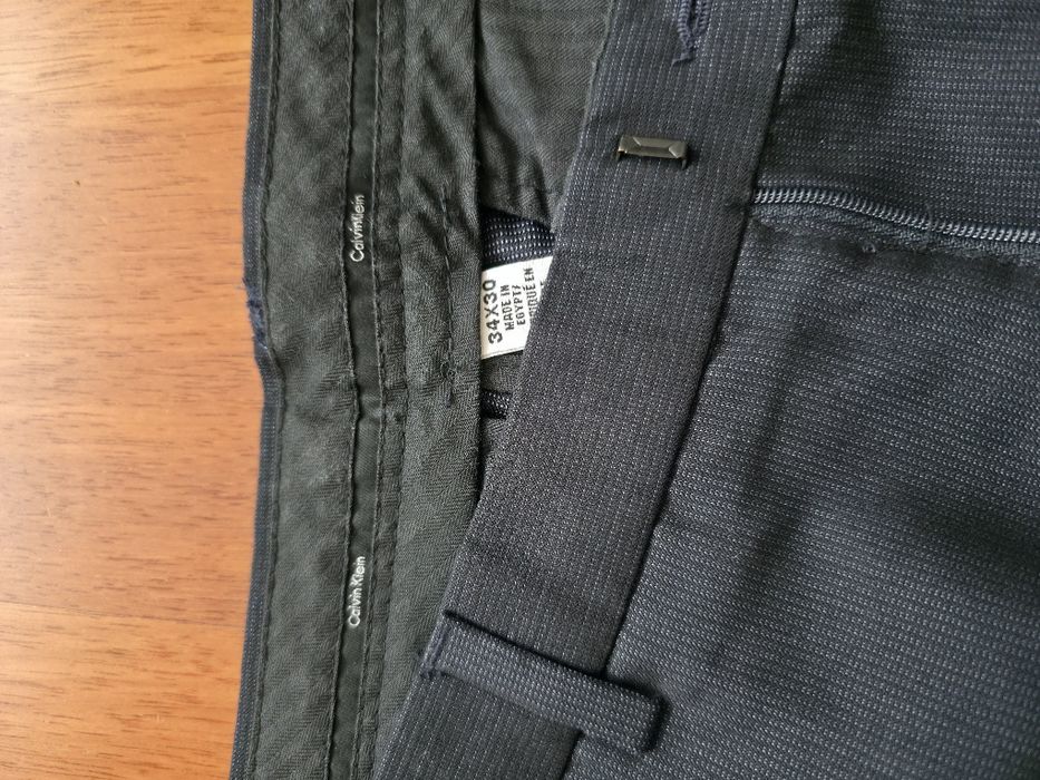 Calças de fato azuis Calvin Klein 34x30 - Novas