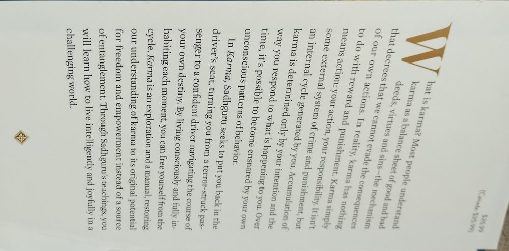 Karma a Yogi 's guide to crafting your destiny by sadguru