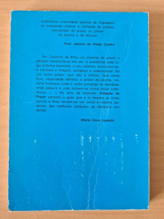 Livro "Imitação do Prazer" de Casimiro de Brito