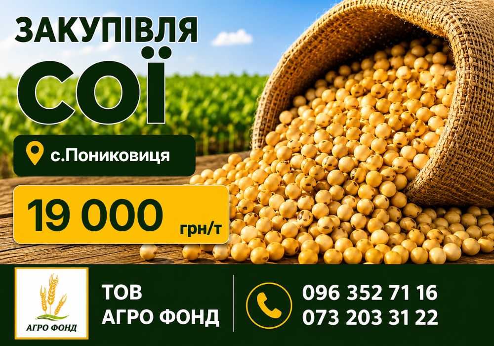 Купимо вашу сою | ОПТ