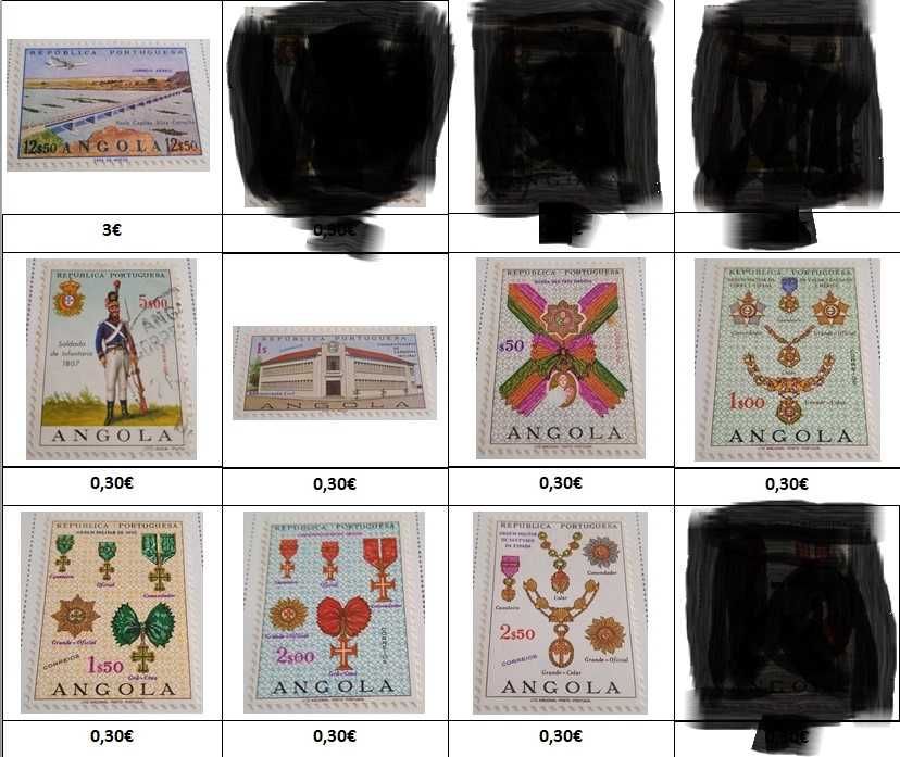 Selos de Angola 1914 a 1974 e República de Angola 1976 a 1982