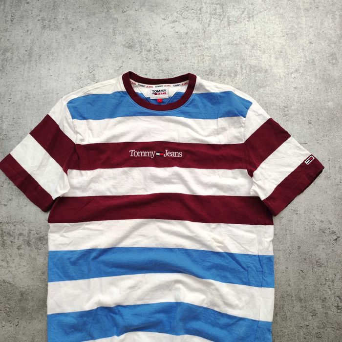 MĘSKA Koszulka Paski bawełna Lato PREMIUM Bawełna Tommy Hilfiger Jeans