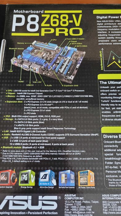 Płyta główna Asus P8Z68-V PRO + Intel i7-2600k + Thermaltake CONTAC29