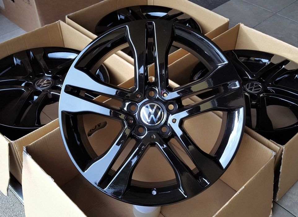 Alufelgi 18 5x112 VW Golf Passat Touran Caddy Jetta T-Roc Czarne 602#
