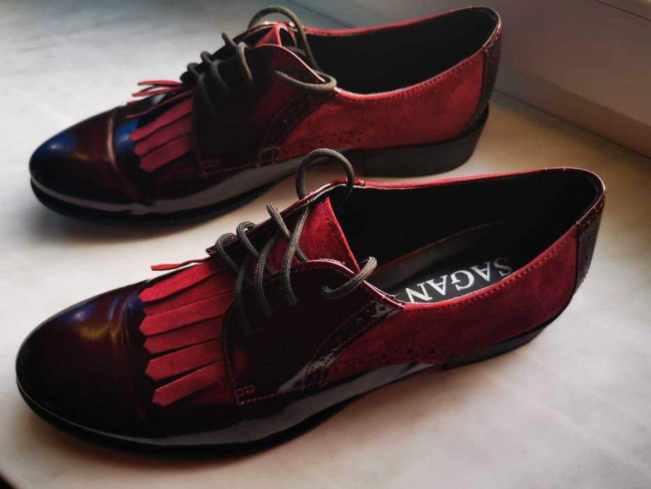 Półbuty bordowe Sagan roz. 37
