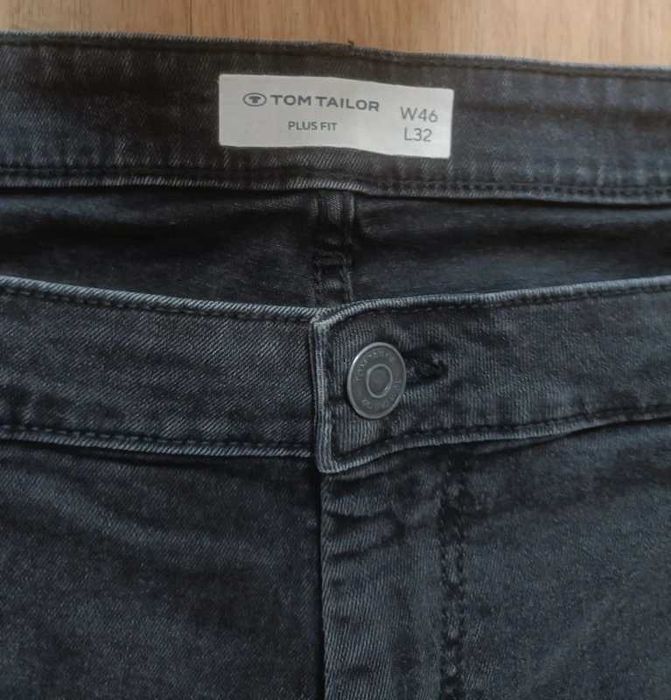 Tom Tailor plus fit W46L32 spodnie jeansowe męskie czarne slim fit