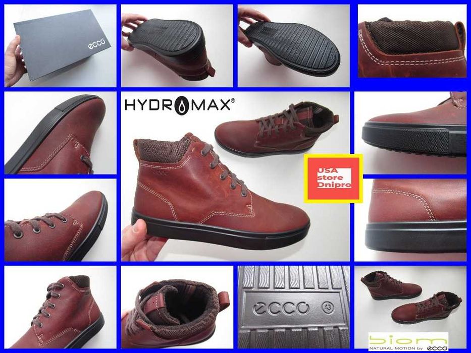 Мембранные хайтопы, ботинки Ecco Biom Kyle Hi-Top Hydromax р. 43 (28см)