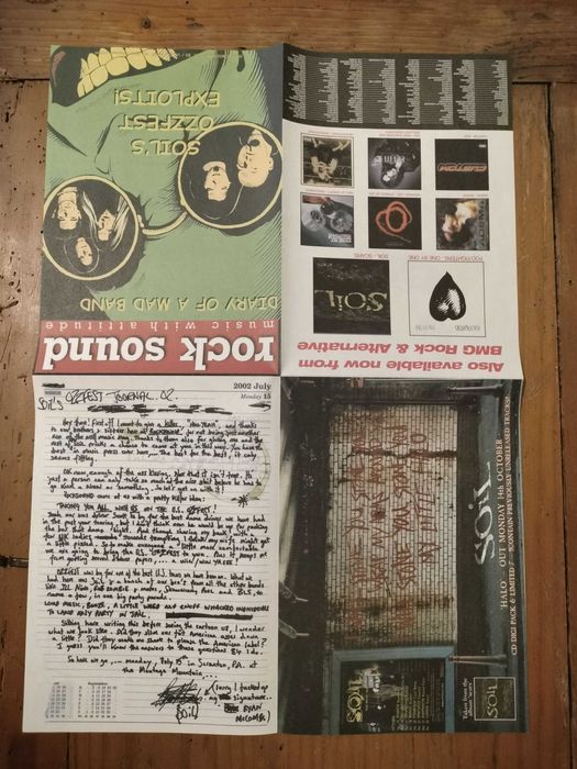 Folheto dobrável raro da banda SOiL – Ozzfest 2002