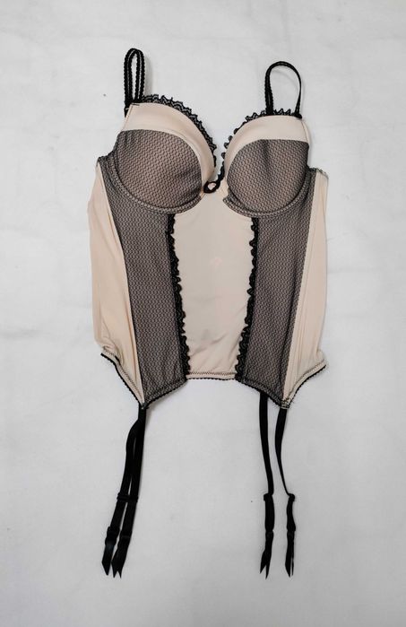 Gorset damski pionowy z fiszbinami usztywniający ozdobny 75D GR002