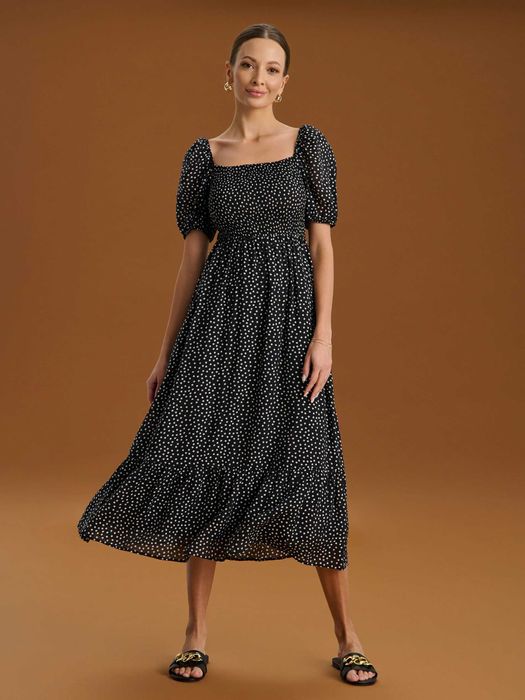 Nowa Długa sukienka w kropki maxi