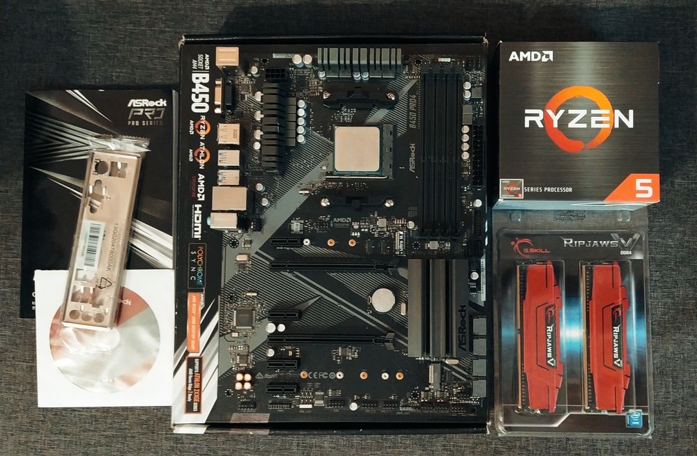 Ryzen 5 1600X+ B450+ 8/16/32Gb DDR4 игровой комплект s-AM4