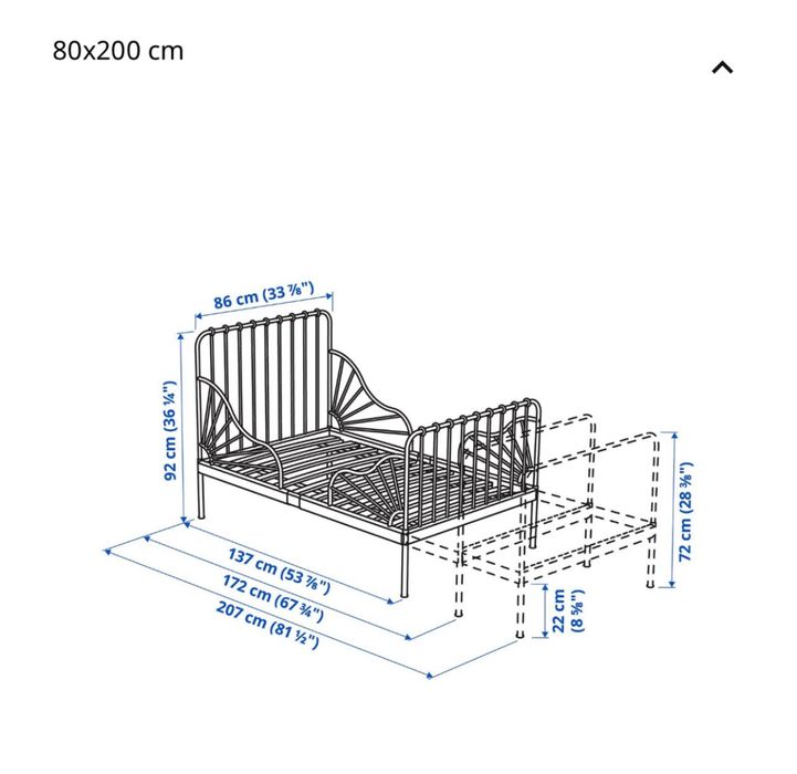 Cama ferro ikea extensivel com colchao