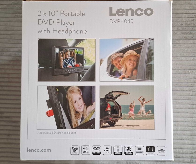 Samochodowe DVD Lenco DVP-1045 2x10 cali – idealne na wakacje z dziećmi