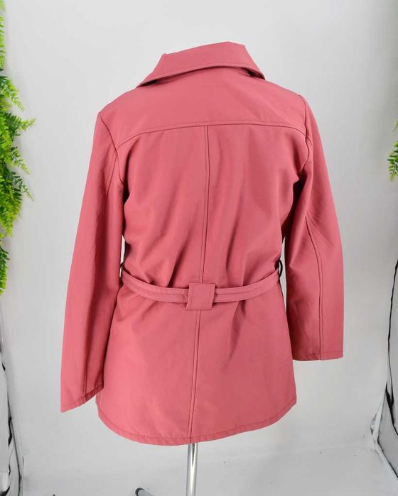 Wiązana kurtka softshell na polarku 42 pudrowy róż