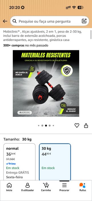 Conjuto pesos e halteres (30kgs)