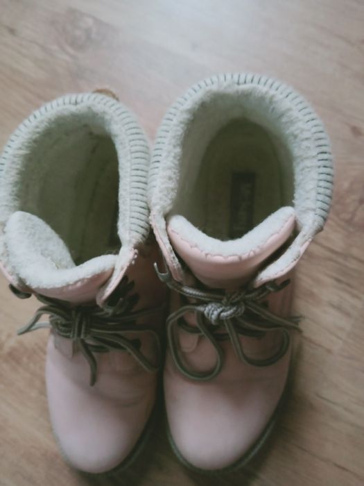 Buty zimowe pudrowy róż