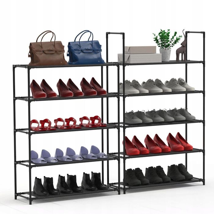 ORGANIZER na buty 10-poziomowy pionowy materiałowy czarny