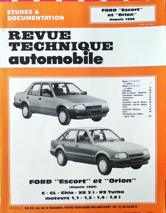 Livros de Mecânica Revue Technique Automobile