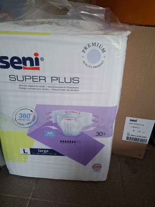 1  Opakowania Seni Super  L , 2x30szt,