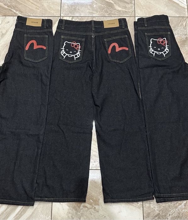 Джинси evisu x hello kitty