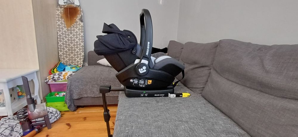 Fotelik 0-13 kg jak nowy, Maxi Cosi marble, baza isofix