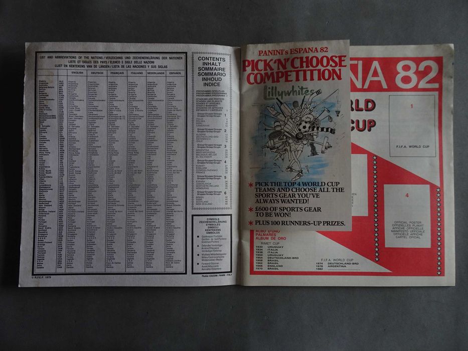 Caderneta de cromos vazia futebol Mundial de Espanha 1982 Panini