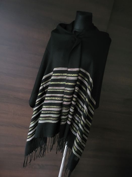 Pashmina włoska, szeroki szal chusta 170 cm x 70 cm,