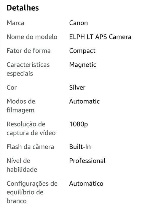 Máquina Fotográfica Canon ELPH LT APS